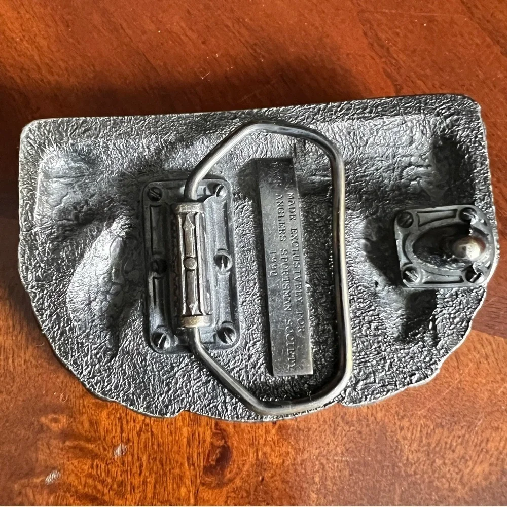 Vintage Belt Buckle 1990 BASS Anglers Sportsman Society Fish Fishing Fisherman